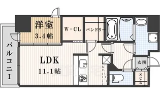 スリーアイランドタワー車道【2階】の間取り