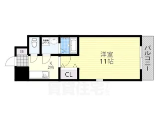 クエスト西大路【3階】の間取り