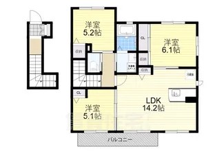 ラフィネ梅美台G【2階】の間取り