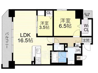 ベルンガーデン上本町【8階】の間取り