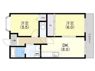 コーレジアス須磨【2階】の間取り