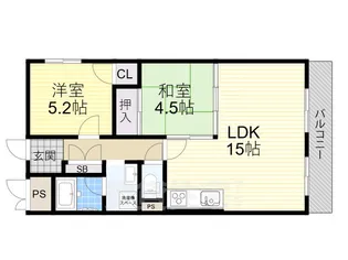 大阪府東大阪市長田中1丁目【マンション】の間取り