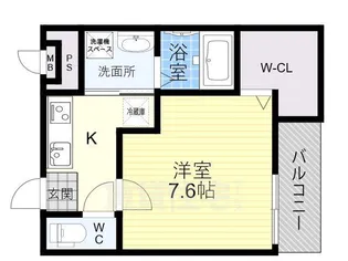 大阪府大阪市東住吉区針中野1丁目【アパート】の間取り