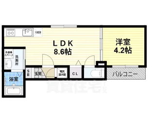 大阪府堺市堺区西湊町4丁【アパート】の間取り