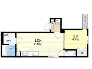 GRANDIR瓢箪山【1階】の間取り