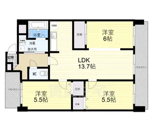 デュオ苦楽園【1階】の間取り