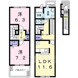 フィオーレ徳重【2階】の間取り