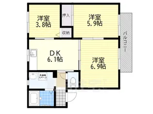 ディアコートA棟【2階】の間取り