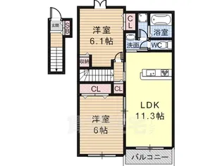 ポンド1【2階】の間取り
