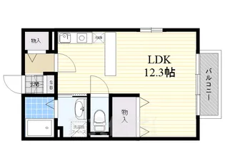 リバーハイツB棟【1階】の間取り