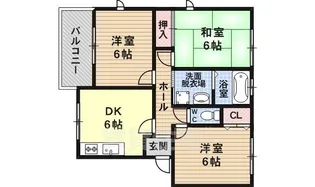 コートグランメールA棟【1階】の間取り