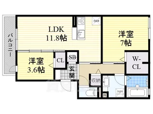 ボヌール【3階】の間取り