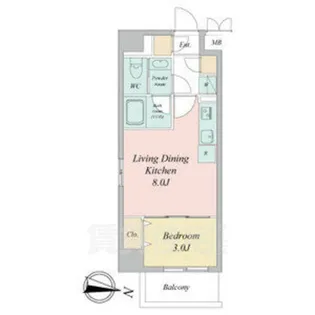 ヴェルデシア名駅南【4階】の間取り