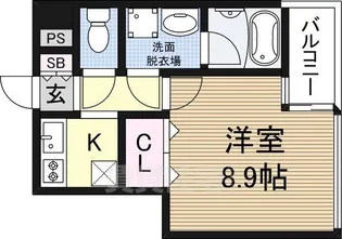 グラスロード新大阪【4階】の間取り