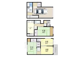 大阪府大阪市平野区瓜破1丁目【一戸建】の間取り