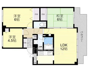 シャンティーあやめ池【1階】の間取り