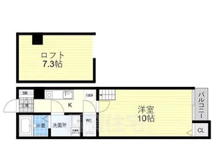 CLASS-A住道【102号室】の間取り