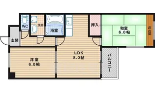 万代東マンション【2階】の間取り