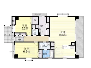 2SLDKの間取り画像