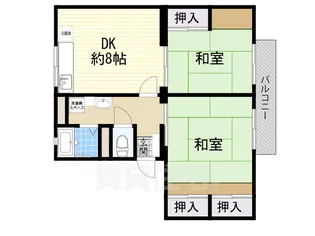 グリーンヒル箕面E棟【1階】の間取り