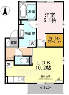 ディアコートN【2階】の間取り