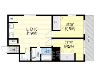 2LDKの間取り画像