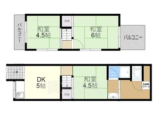 大阪府寝屋川市上神田2丁目【一戸建】の間取り
