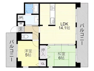 ルミネ阿倍野【401号室】の間取り