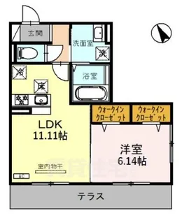 レジデンスコート栗東【1階】の間取り