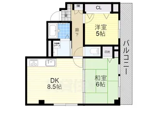 シロハイヌ水堂【401号室】の間取り