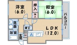 アミューズ甲東園【1階】の間取り
