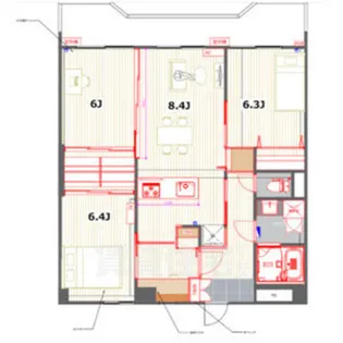 ふぁみーゆ月見坂【3階】の間取り