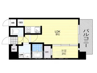 Attirant西三国【6階】の間取り