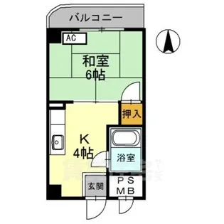 ヤブナカマンション【2階】の間取り