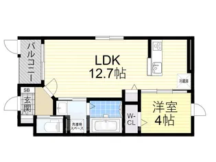メルベーユ加島【1階】の間取り