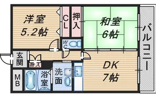 アンジュルーヴル【3階】の間取り