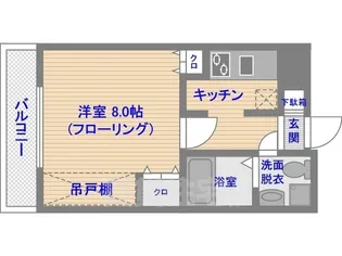 エステートモア天神アトリエ【13階】の間取り