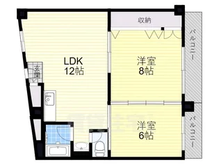 香里コーポ百合【2階】の間取り