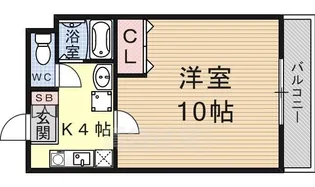 ワンルーム草津西矢倉【1階】の間取り