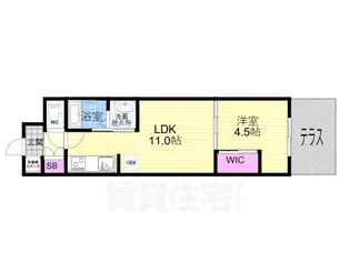スワンズ京都東寺ガーデン【1階】の間取り
