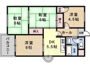 RENAXIA恵我之荘2棟【3階】の間取り