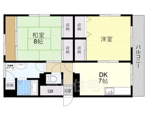豊中サンハイツ【4階】の間取り