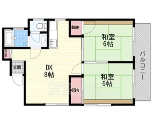 大阪府摂津市正雀2丁目【マンション】の間取り