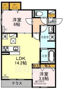 Clashist平野西West【1階】の間取り