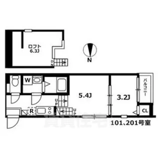 メモリアル【2階】の間取り