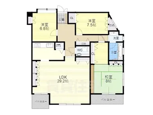 大阪府豊中市北桜塚4丁目【マンション】の間取り