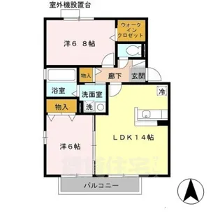 ヒールクリークMイースト【1階】の間取り