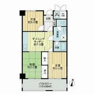 ライオンズマンション虹ヶ丘 A棟【4階】の間取り