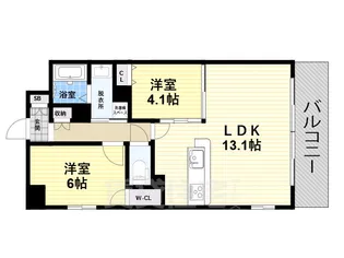 大阪府堺市堺区宿院町東1丁【マンション】の間取り
