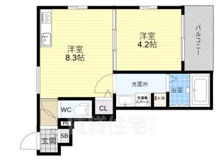 Muses花園本町【3階】の間取り